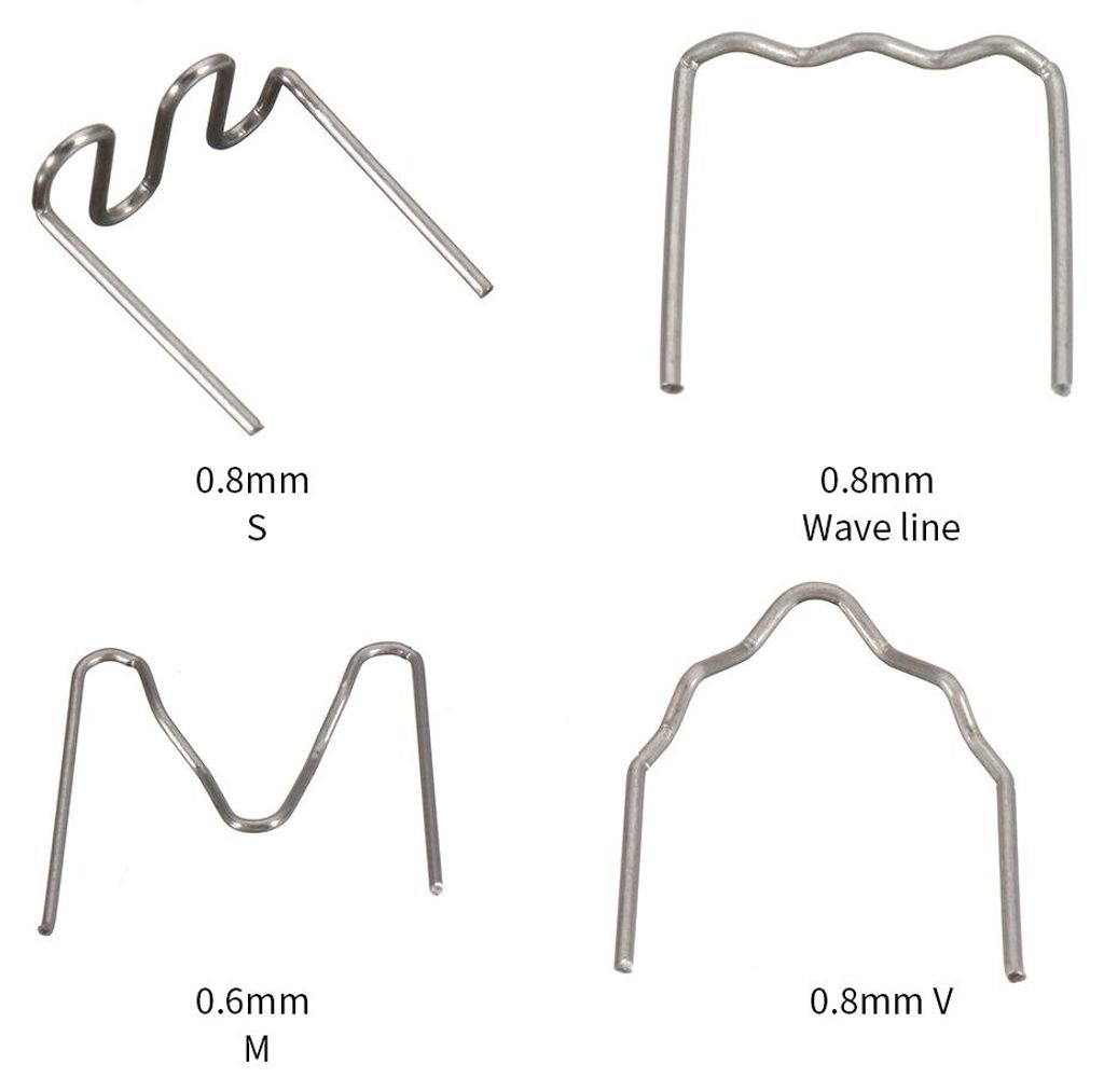 Universal 100 Teile/satz Vorgeschnittene 0,6mm-0,8mm Heiße Welle Flache Heftklammern Für Kunststoff Hefter Reparatur Schweißer reparatur werkzeug