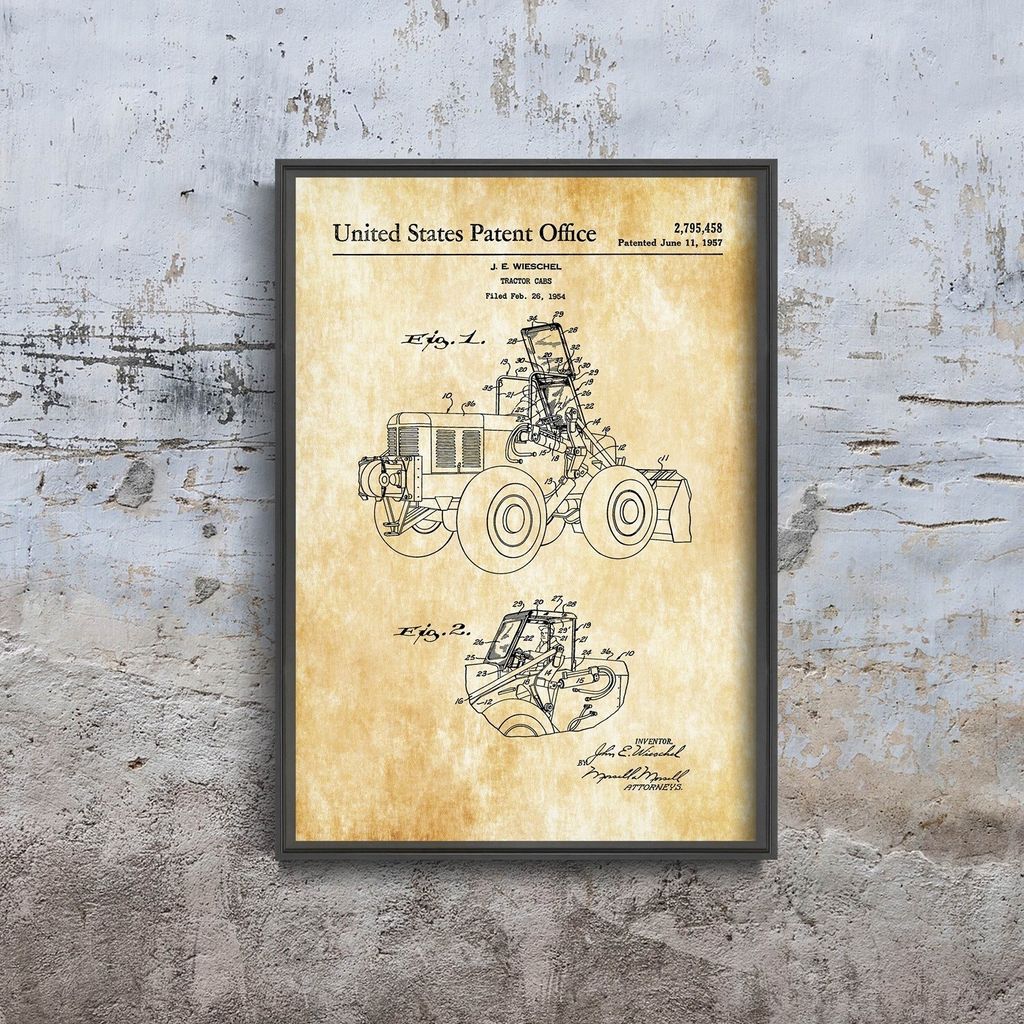 Poster - Canvas - Leinwand - 21 cm x 29,7 cm - Fotoposter - Leinwandkunst - Traktor Patent Wieschel