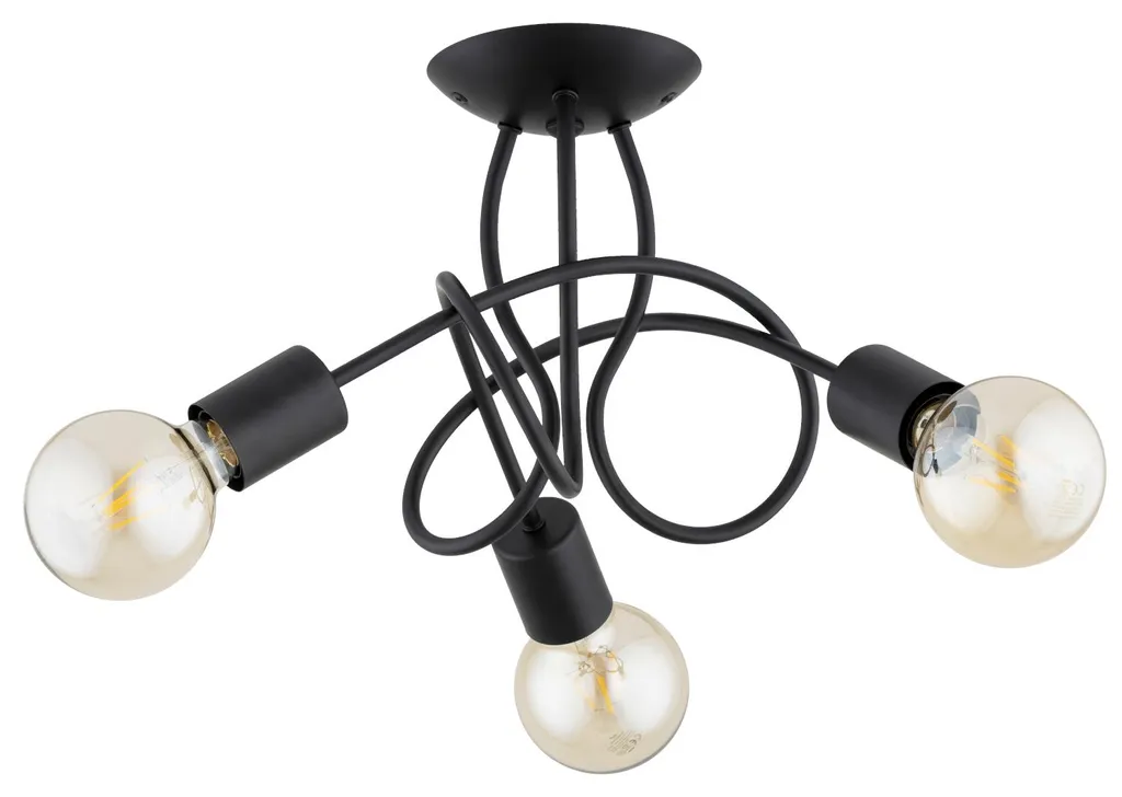 Suspension HOSSA Alfa noire 3xE27 métal 25x39x39 cm - Luminaire Design