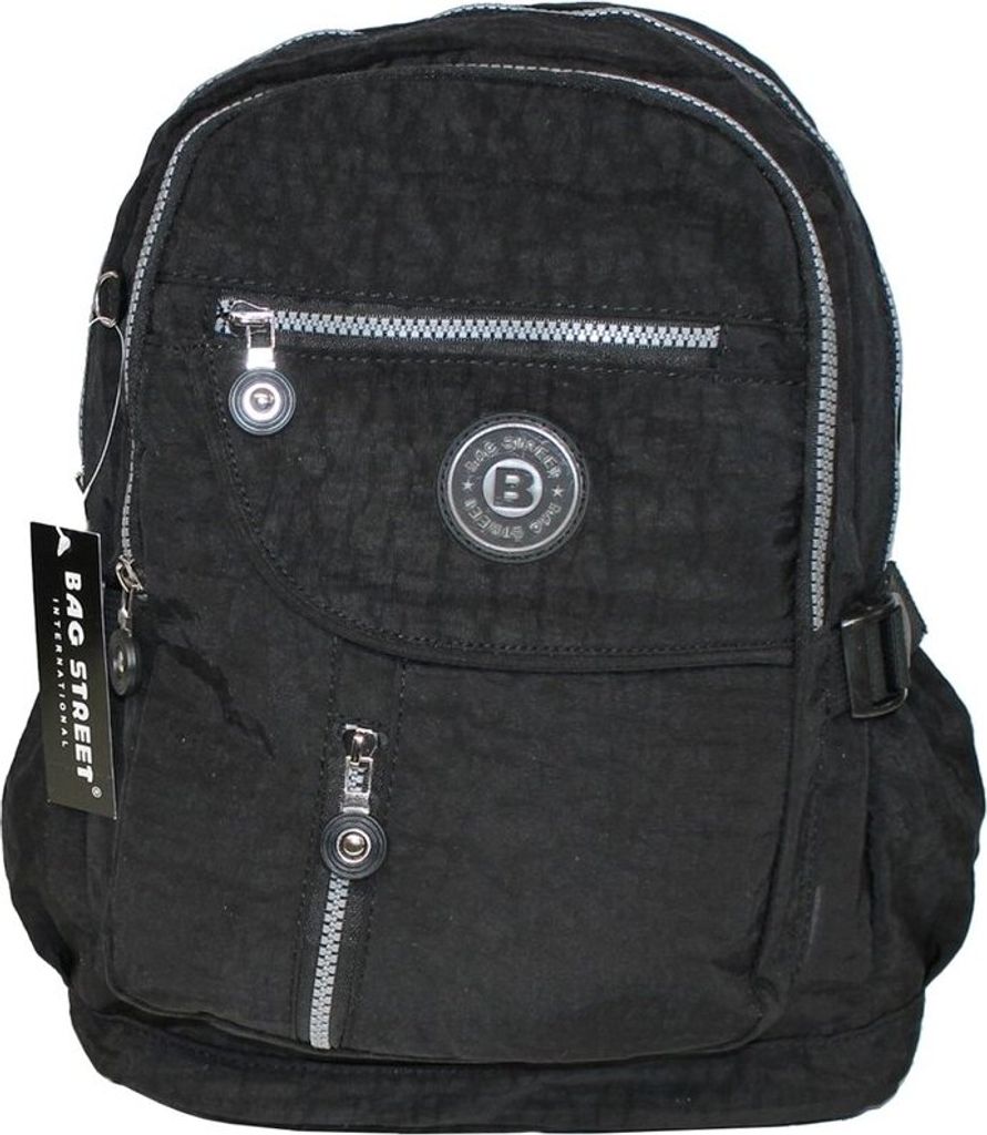 Kleiner Cityrucksack aus Crincle-Nylon schwarz Produktbild 