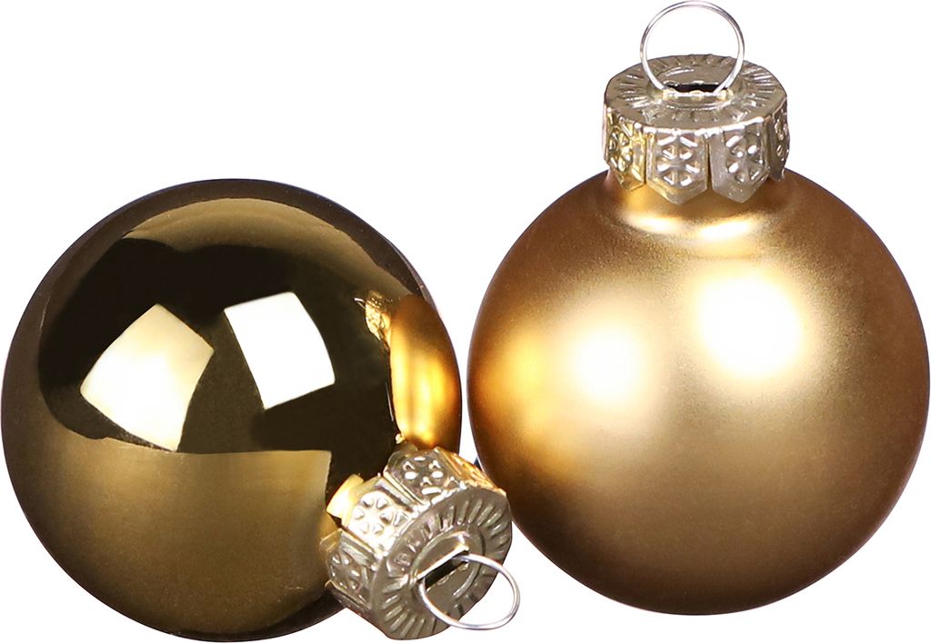 Mini Weihnachtskugeln Glas Gold Matt Glänzend Ø3cm 22 Stück Produktbild 
