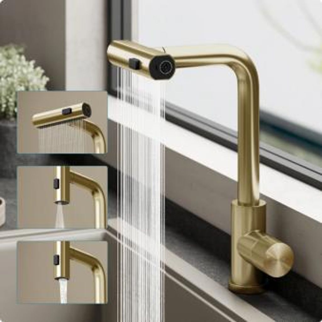 doporro Wasserfall Wasserhahn Küche Hochdruck mit 3 Produktbild 