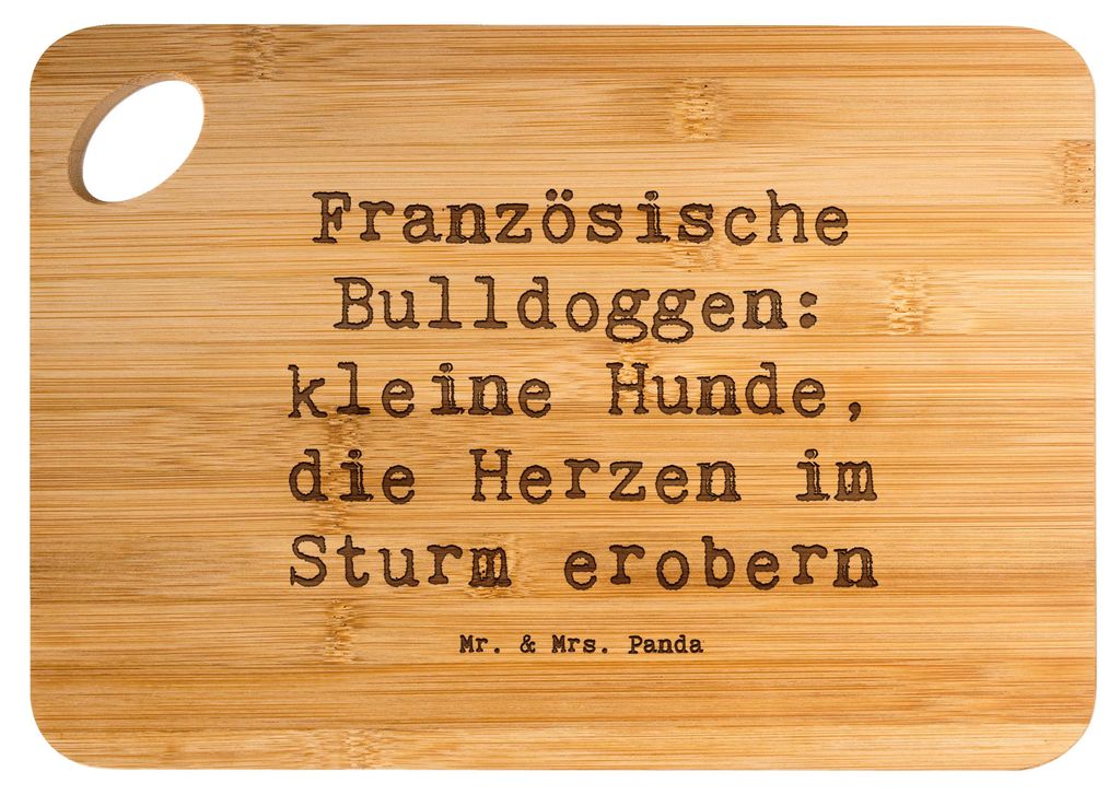 Mr. & Mrs. Panda Hackbrett Spruch Französische Bulldogge - Transparent - Geschenk, Hunderassen, Herzen erobern, liebenswerte Natur, Brett, Lebenss...