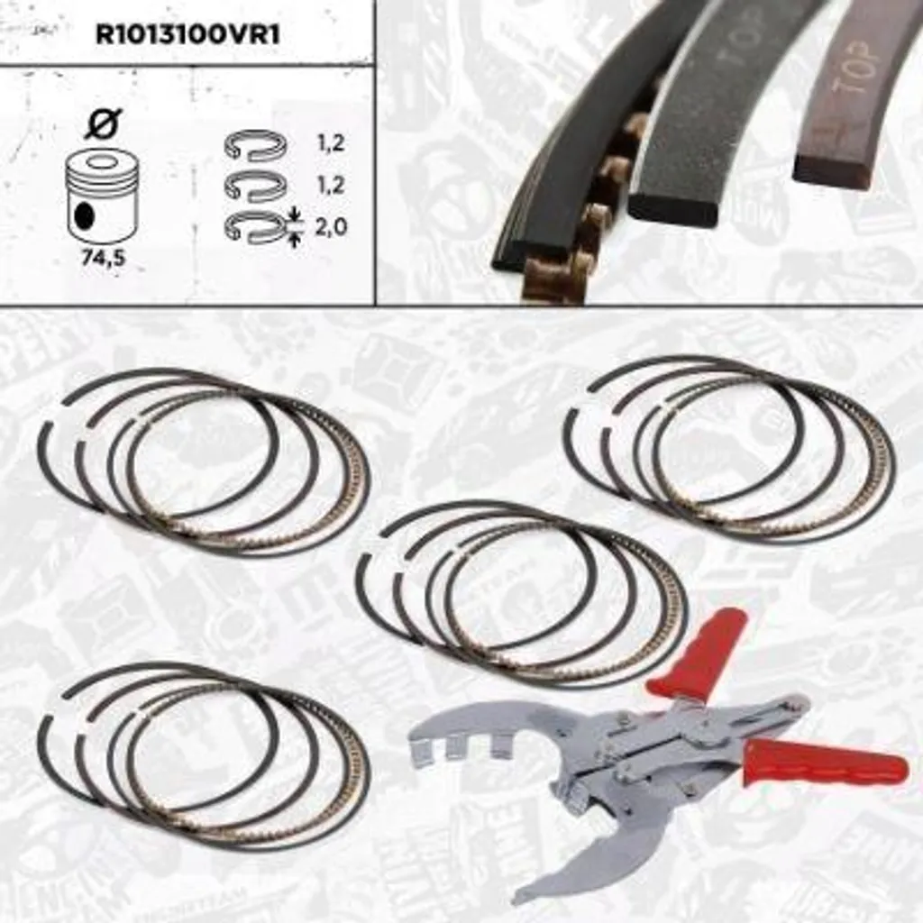 Segments de piston en acier nitruré haute résistance pour Tiguan 5N