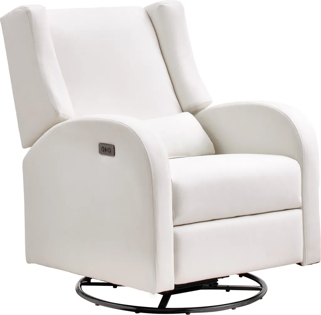 VEVOR Fauteuil de Relaxation Électrique Pivotant et Coulissant Blanc Crème
