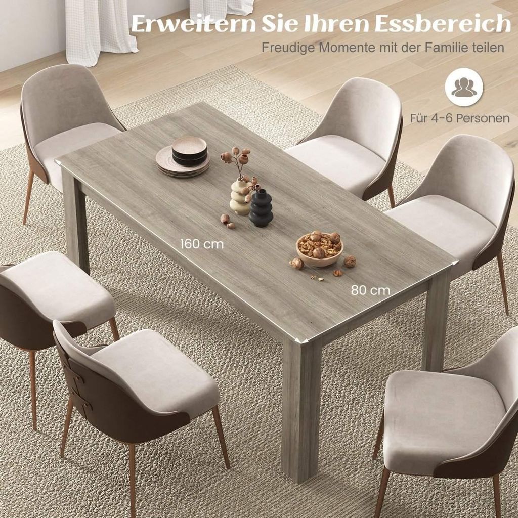 Esstisch aus Holz 160 x 80 cm großer Tisch rechteckig Produktbild 