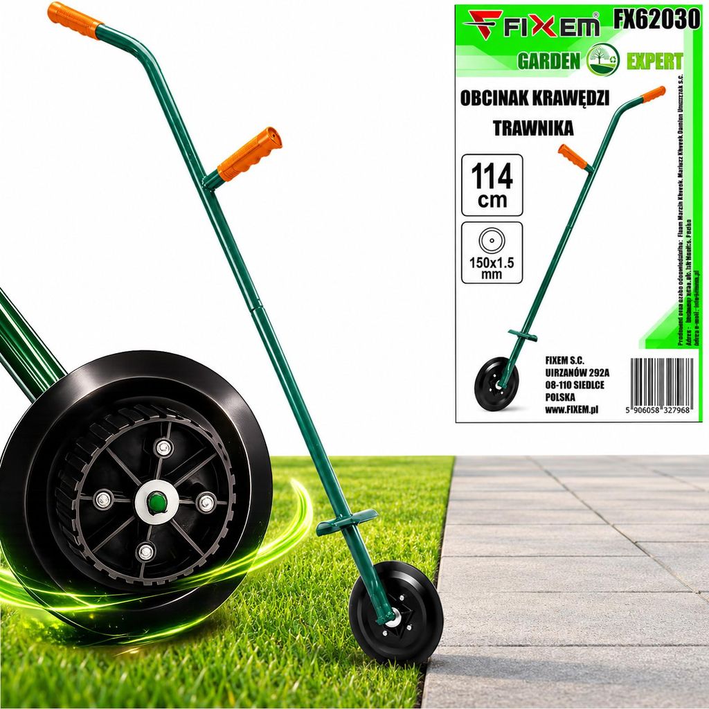 Ručný krovinorez na okraje trávnika s kolesami, 114 cm Obrázok produktu 