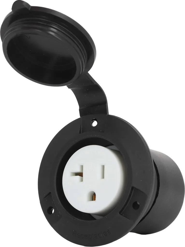 Presa Industriale Flangiata 20A 125V PC/Gomma | Ricambio Heavy-Duty