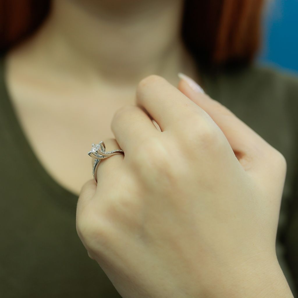 0,55 Carat Diamant Solitär Ring Antragsring 14 Karat Weißgold
