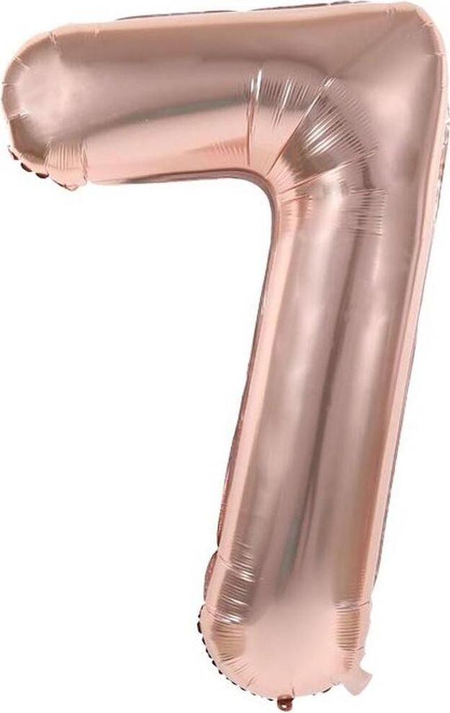 Palloncino in foil numero 7, circa 80 cm, oro rosa, da Immagine del prodotto 