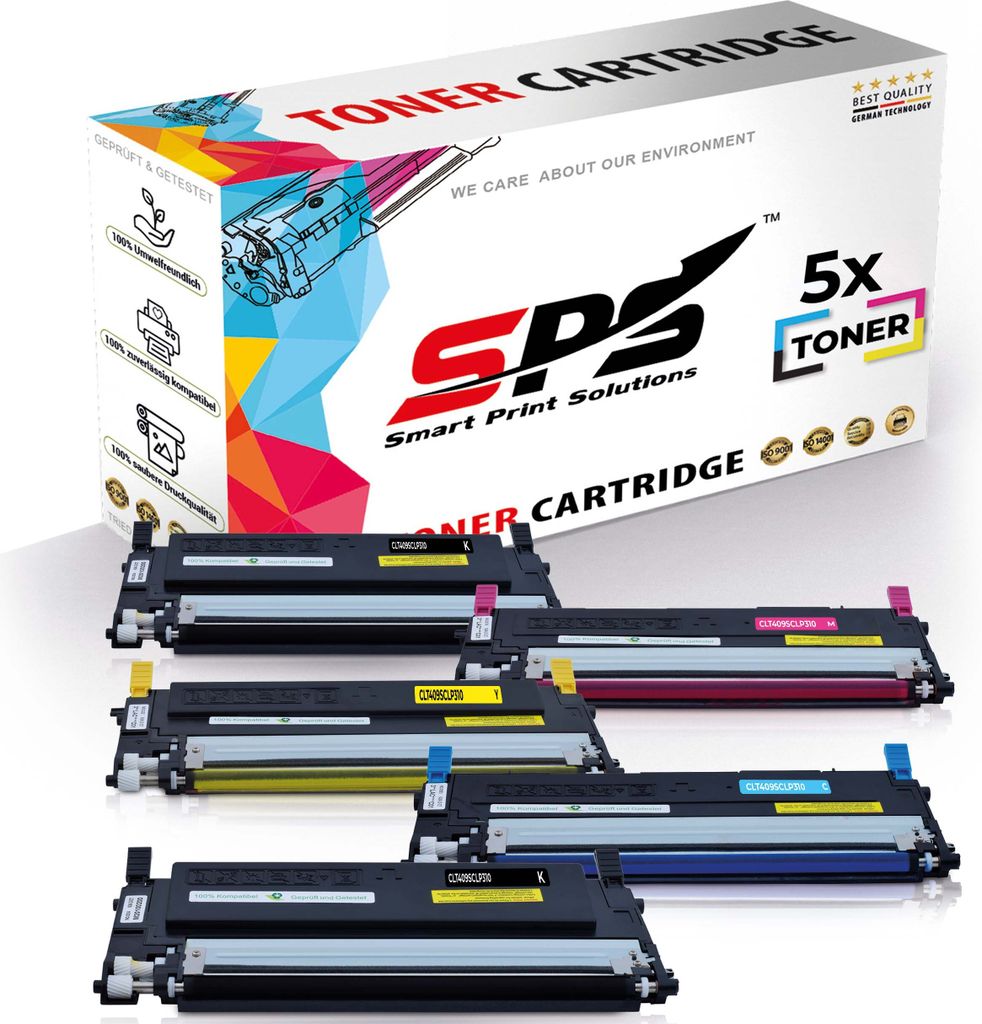 5x Multipack Set Kompatibel für Samsung CLP 315 N (CLT-C409S, CLT-M409S, CLT-Y409S, CLT-K409S) Toner