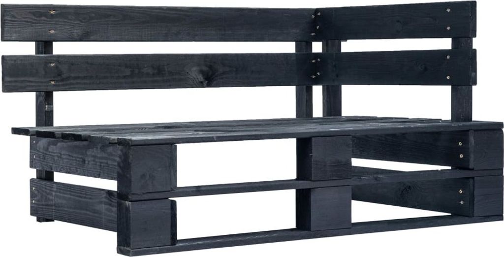 vidaXL Garten-Ecksofa aus Paletten Schwarz Imprägniertes Produktbild 