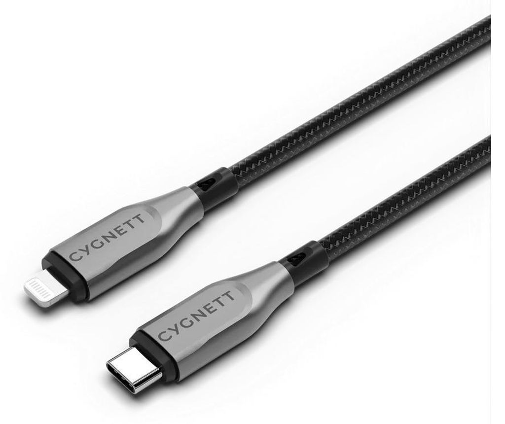 Cygnett Unite, 1 m, USB C, USB C/Lightning, USB 2.0, 0,48 Gbit/s, Schwarz