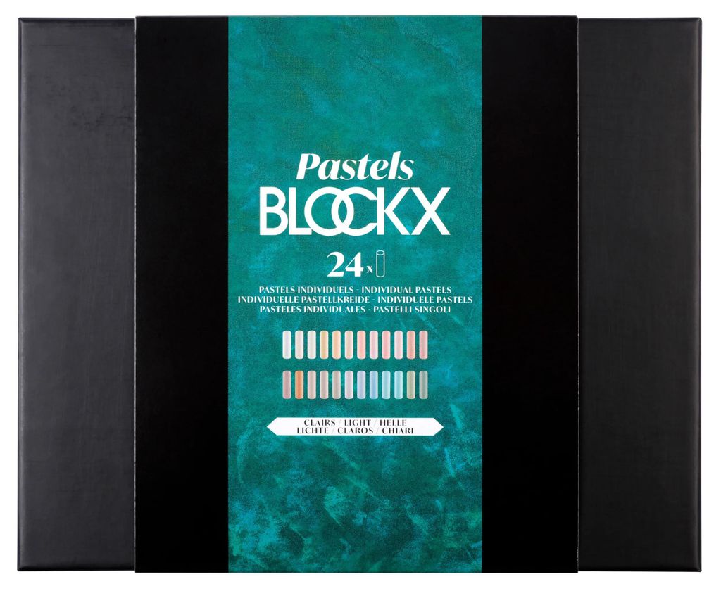 Blockx Box mit 24 Pastellkreiden, 17x21,5cm, helle Farben 12924CBXC