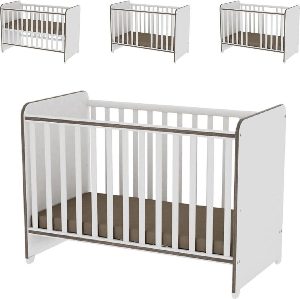 Lorelli Babybett Sweet Dream 124 x 68 x 95 cm Unterbettrahmen mit zwei Ebenen weiß