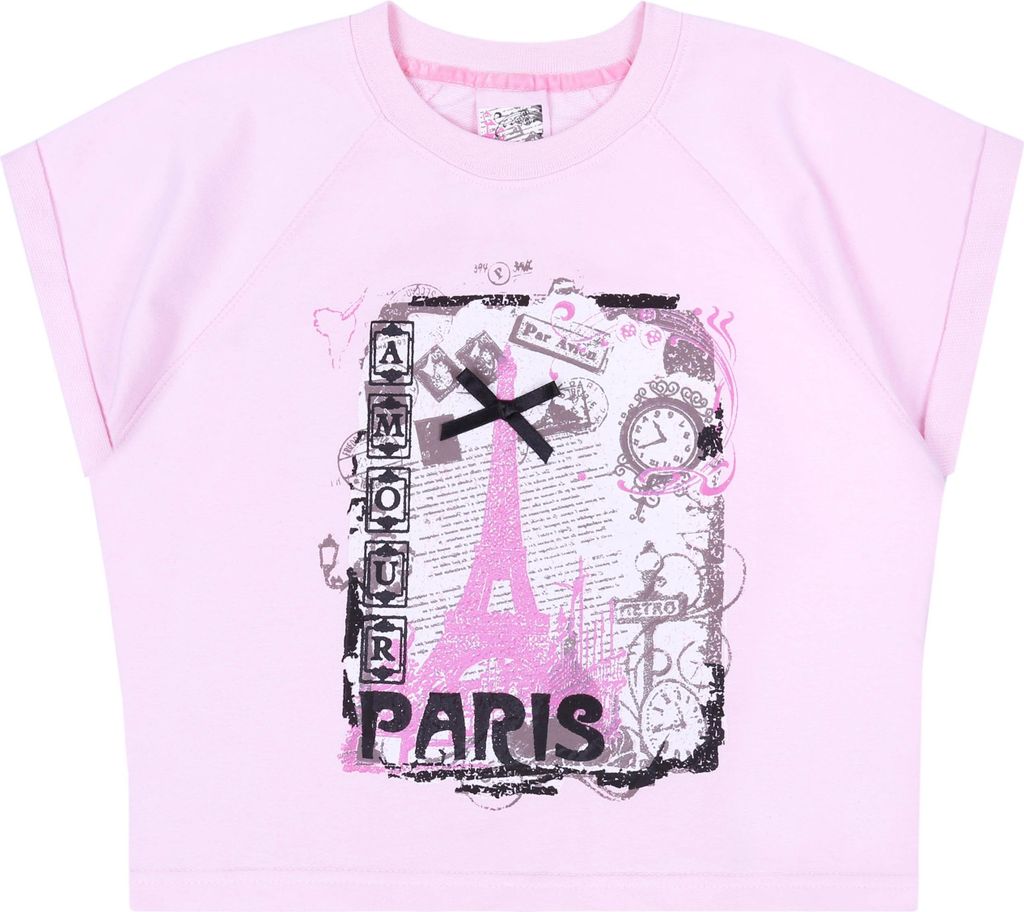 Pinkes T-Shirt mit kurzen Ärmeln PARIS 116