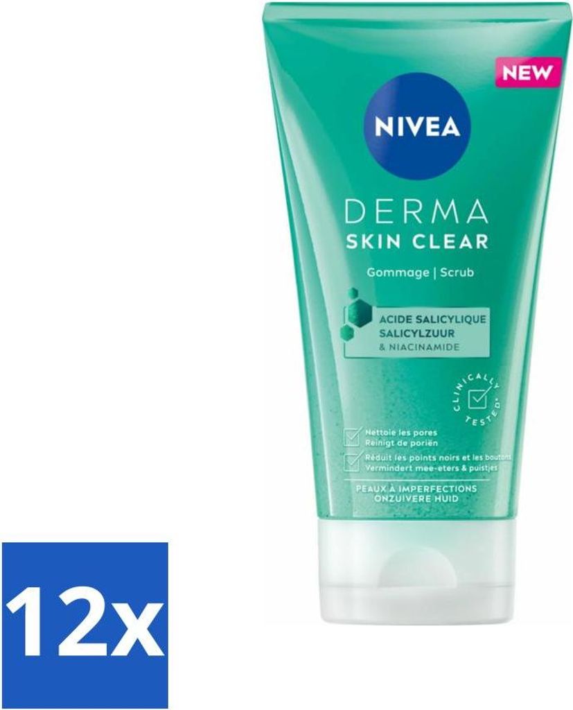 NIVEA – Gesichtspeeling – DERMA Skin Purification – Für unreine Haut – Mit Salicylsäure (AHA) & Niacinamid – Gegen Akne & Mitesser – ...