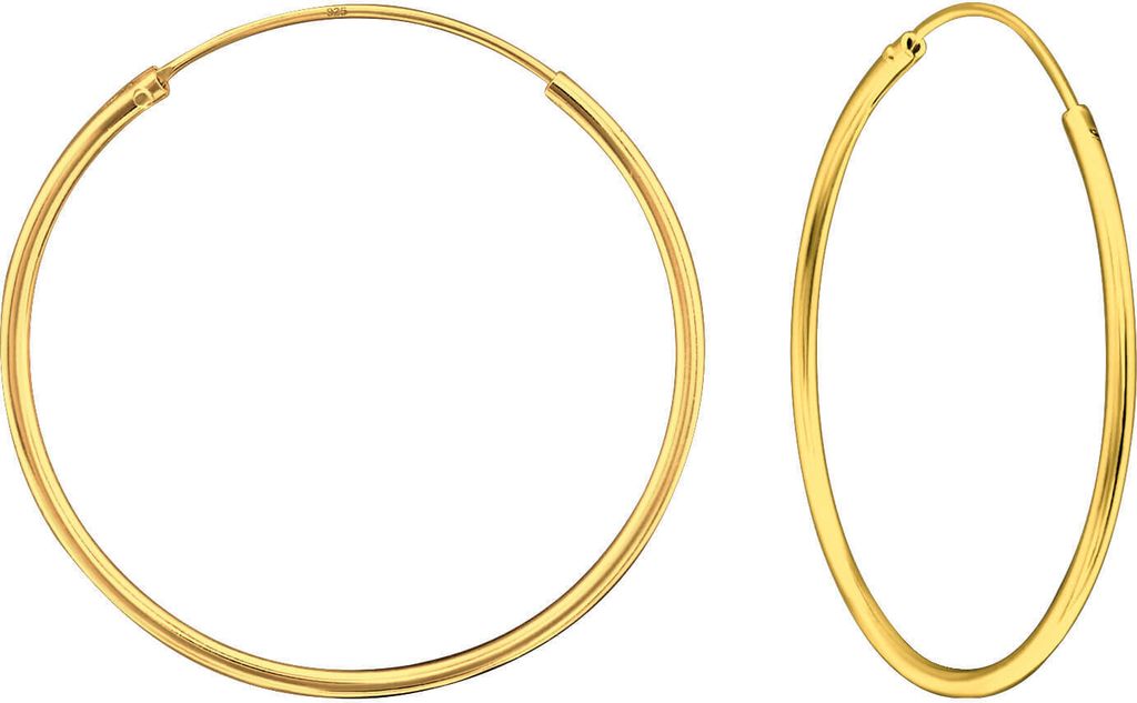 Creolen Ohrringe 925 Sterling Silber gelbvergoldet 8-30mm Größe - 30 mm