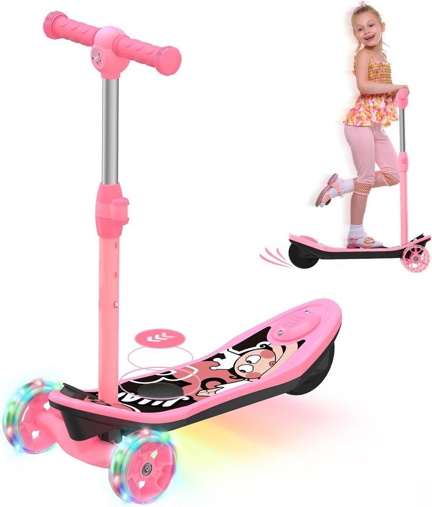 2 in 1 E Roller für Kinder mit 5Ah Batterie mit Reichweite bis 10 km KinderRoller Max 50 kg und Farblichtereffekt,5 Zoll Rädern