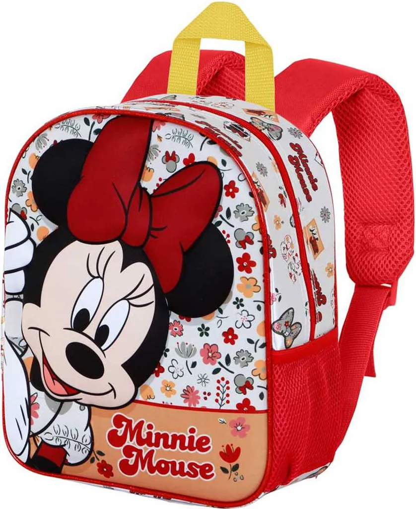 Sac à dos 3D Elite Minnie Mouse Rouge avec fleurs - Format 25x30 cm - 2