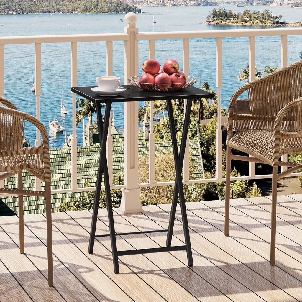 Table d'appoint HOOBRO pour ordinateur pliable style industriel noir - 6