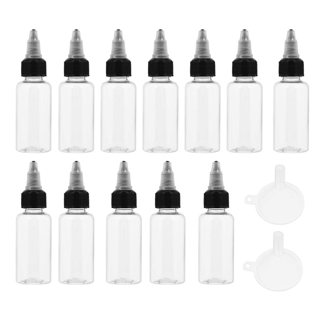 10 Leere Tattoo-Flaschen 30 Ml - Transparent, Mit Kappe, Für Tätowierer & Zum Mischen