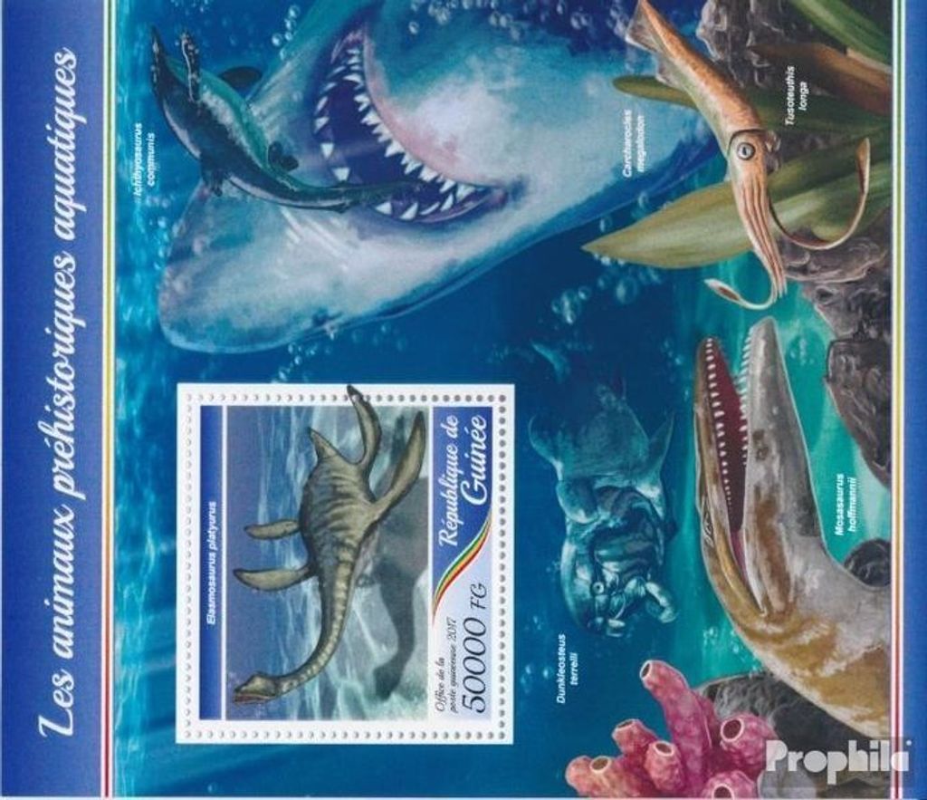 Briefmarken Guinea 2017 Mi Block 2806 (kompl. Ausgabe) postfrisch Prähistorische Wassertiere