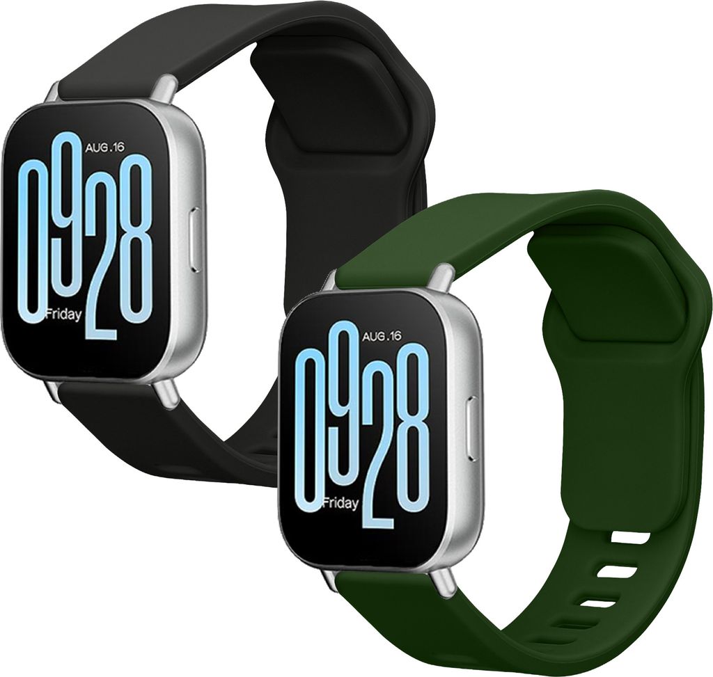 kwmobile 2x Sportarmband kompatibel mit Xiaomi Redmi Watch 5 Active / Watch 5 Lite Armband - Fitnesstracker Band Set aus TPU Silikon