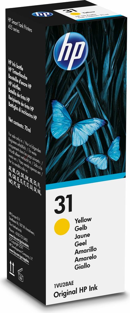 HP Originální lahvička se žlutým inkoustem 31 70 ml, Obrázek produktu 