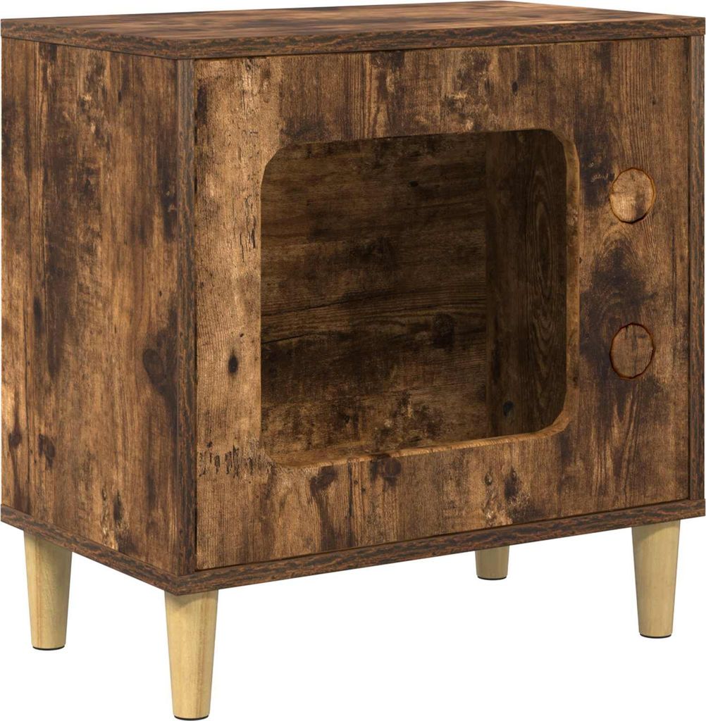 Katzenhaus Geräucherte Eiche 51 x 30 x 52 cm Holzwerkstoff
