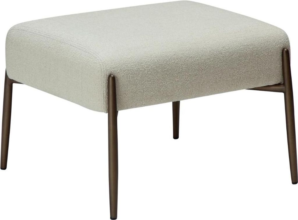 Glam Dan-Form Pouf Bouclé weiß.