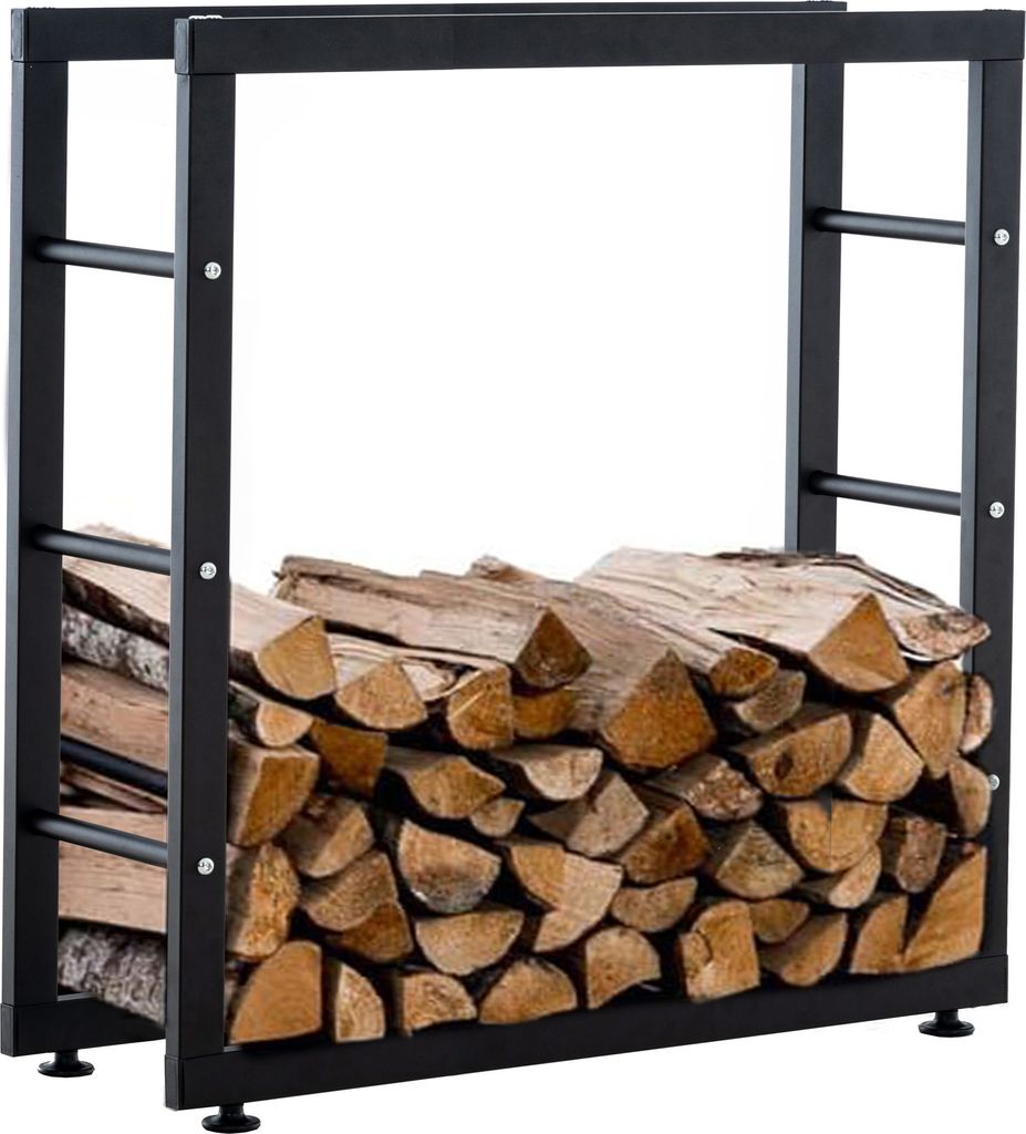 TPFLiving Kaminholzständer Kerry-II 25x100x100 schwarz