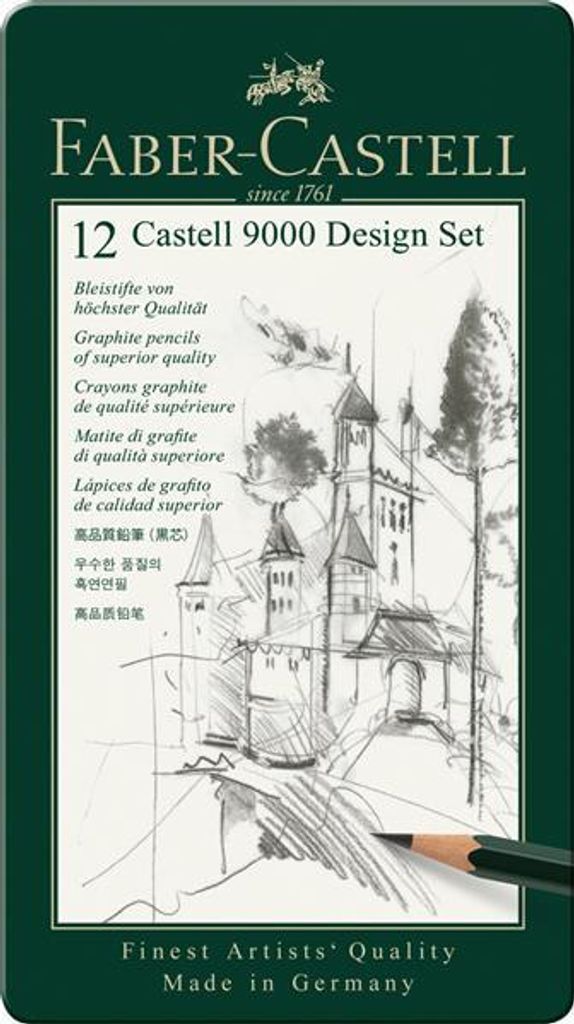 Faber-Castell Bleistift CASTELL 9000 12er Design  Set Produktbild 