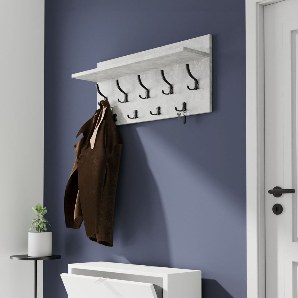 AKKE Beton Horizontaler Garderobe VERTI - BLK haken BxH: 70x40 cm