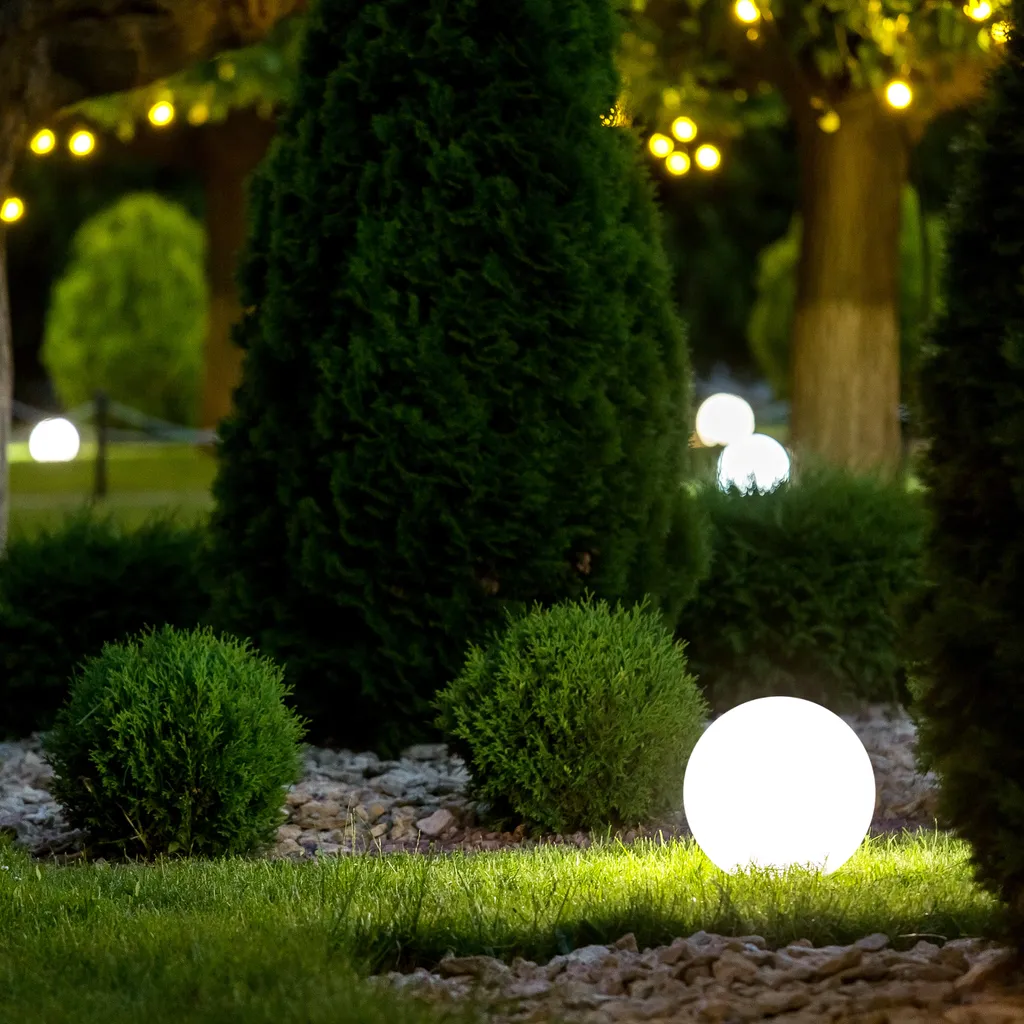 Globe de jardin 40 cm étanche IP44 blanc avec diffuseur haute qualité - 14