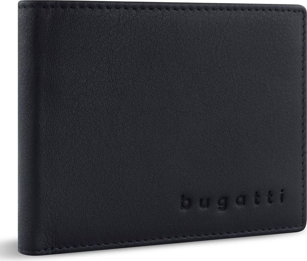 bugatti Leder Geldbörse Lima RFID Mini Wallet With Flap Black schwarz