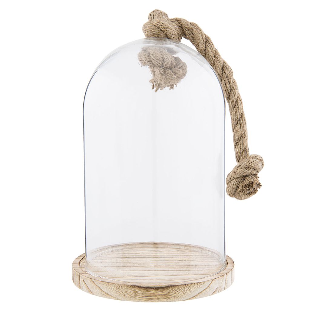 Clayre & Eef Glocke Ø 17x29 cm Holz Glas Rund