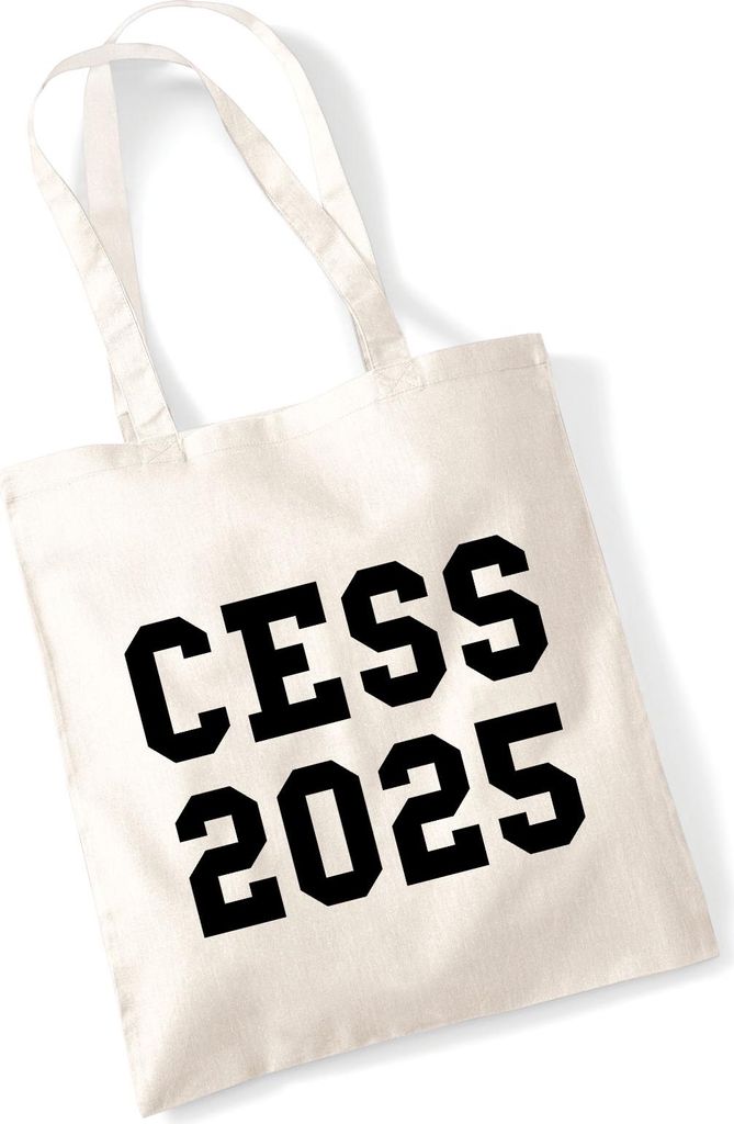 Huuraa Jutebeutel CESS 2025 Abschluss Belgien (frz.) 10 Liter Natural Baumwolle Tasche Geschenkidee