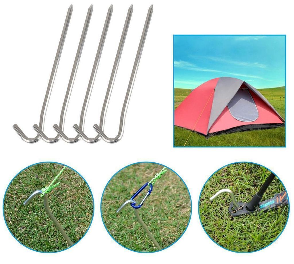 Set Da 16 Picchetti Da Tenda In Alluminio Nero – Leggeri E Resistenti Per Esterni, Ancoraggio Sicuro Per Gazebo E Teloni - 4