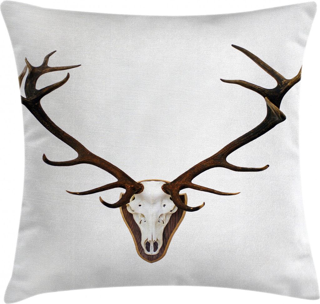 ABAKUHAUS Geweih Kissenbezug, Rotwild-Hirsch Knochen Mounted, Waschbar mit Reißverschluss Kissenhülle mit Farbfesten Klaren Farben Beidseitiger D...