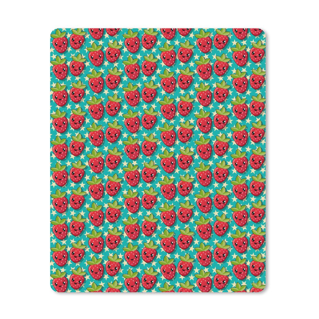 MuchoWow Mauspad Mousepad Erdbeeren - Kinder - Obst - Vegan - Design 19x23 cm - Mousepads - Maus Mat - Pad - Mausunterlage - Mauspads - Spielen