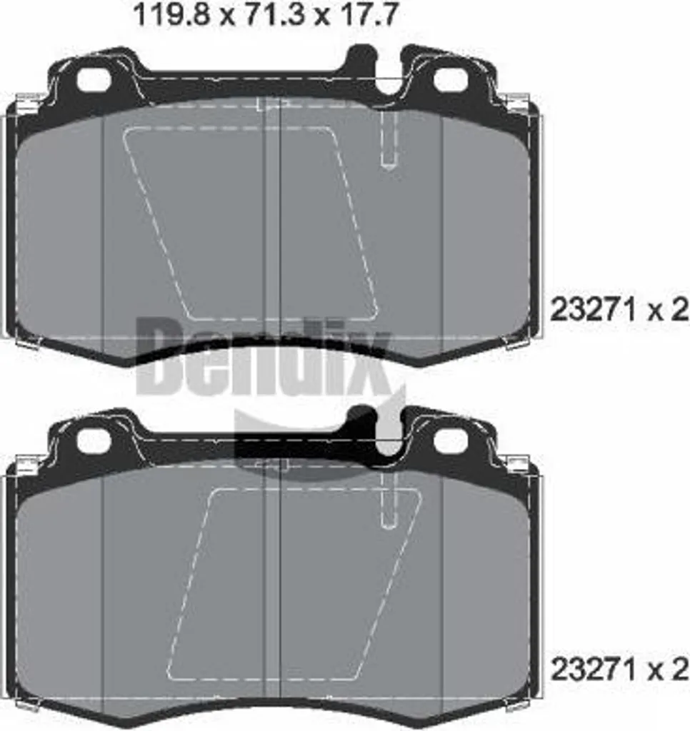Plaquettes de Frein Haute Performance Bendix BPD1398 pour Freins à Disque