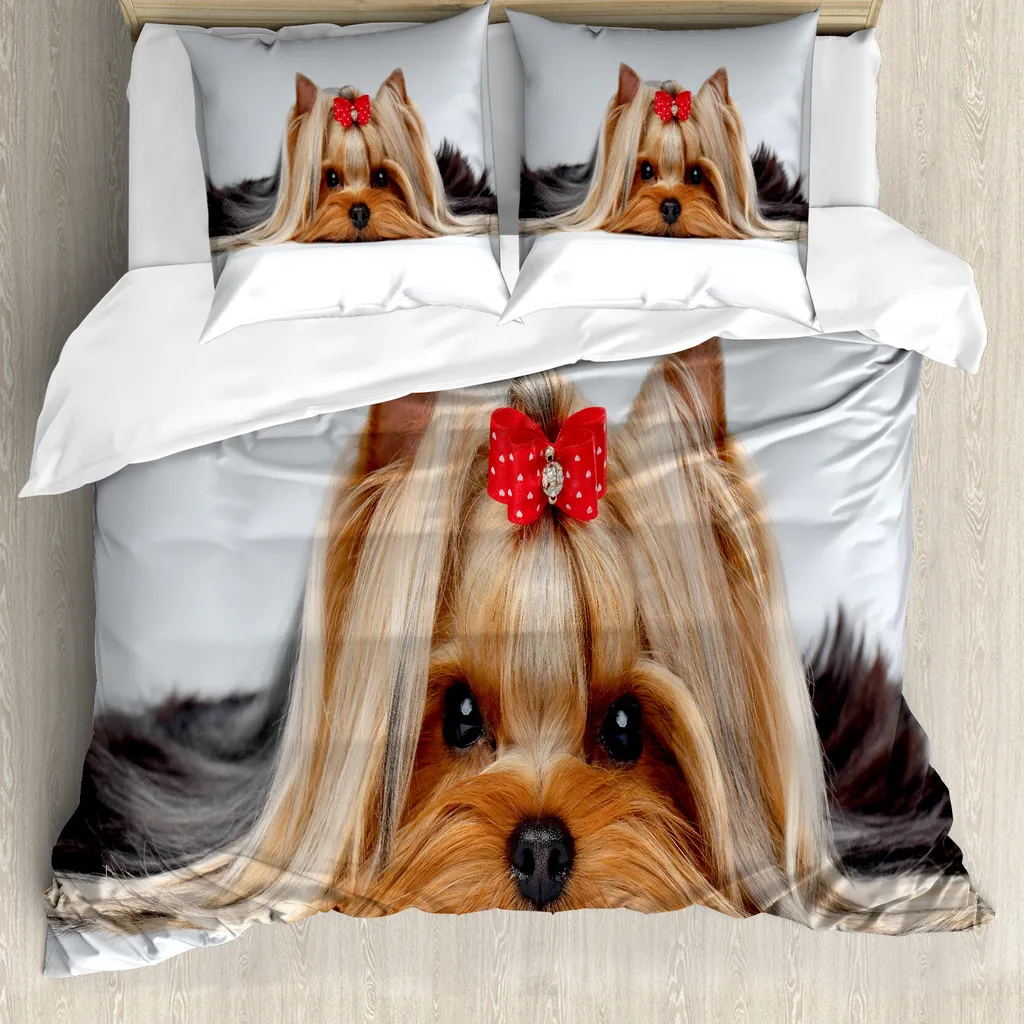 Set Letto Yorkie Ribbon Liebe 200x200 - ABAKUHAUS Microfibra Top