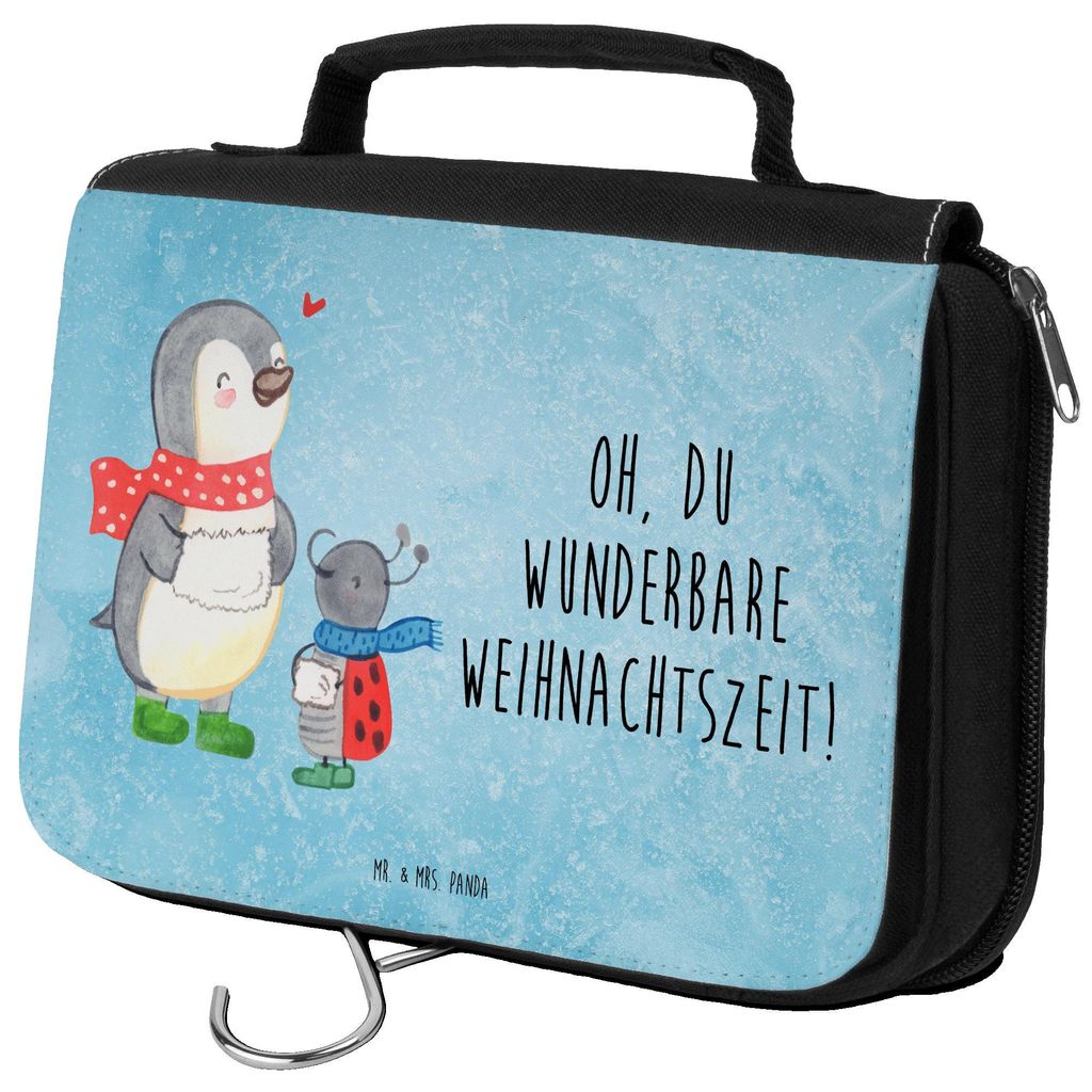 Mr. & Mrs. Panda Schminkbeutel Smörle Winterzeit - Eisblau - Geschenk, Weihnachten Grüße, badtasche, Weihnachtsgruß, Kulturbeutel, Kosmetiktasc...