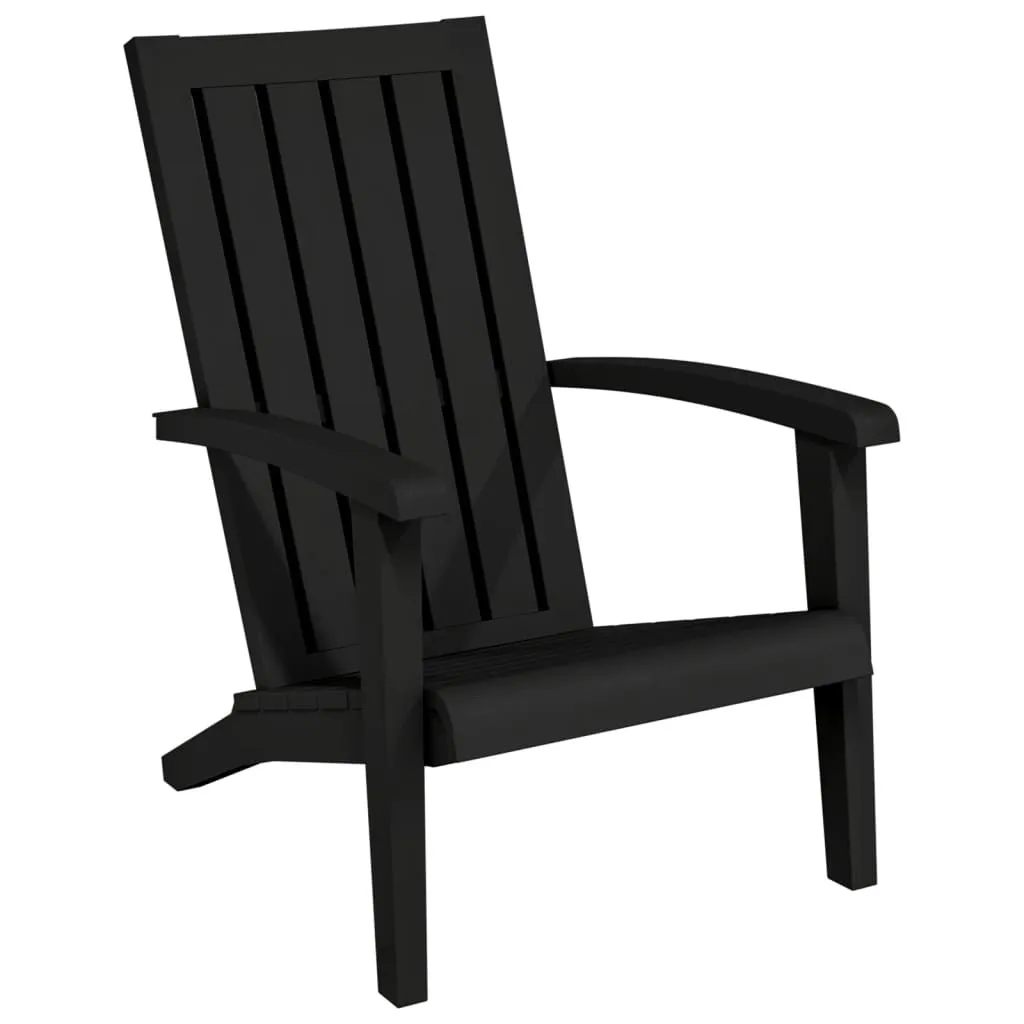 Chaise de jardin Adirondack en polypropylène noir sans entretien requis
