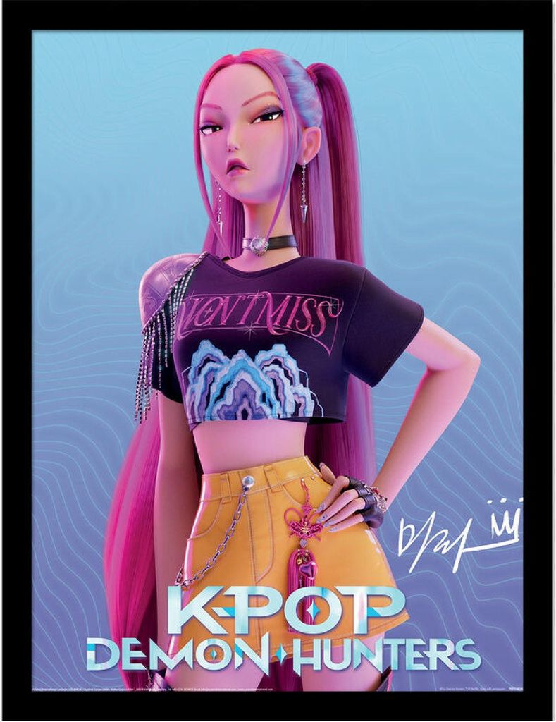 Plakát s motivem "KPop Demon Hunters" (rámeček součástí) Obrázek produktu 