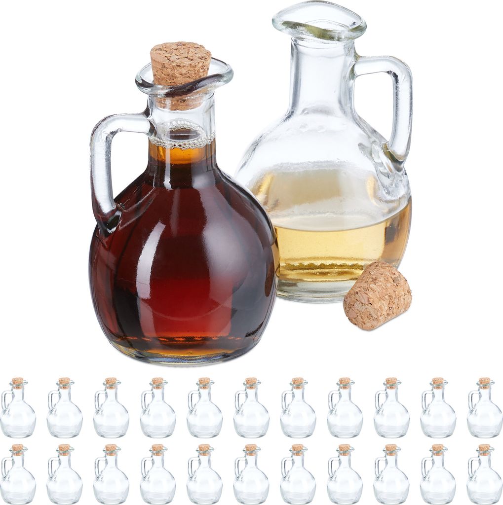 Bottiglie Relaxdays da riempire, set da 24, 150 ml, con Immagine del prodotto 