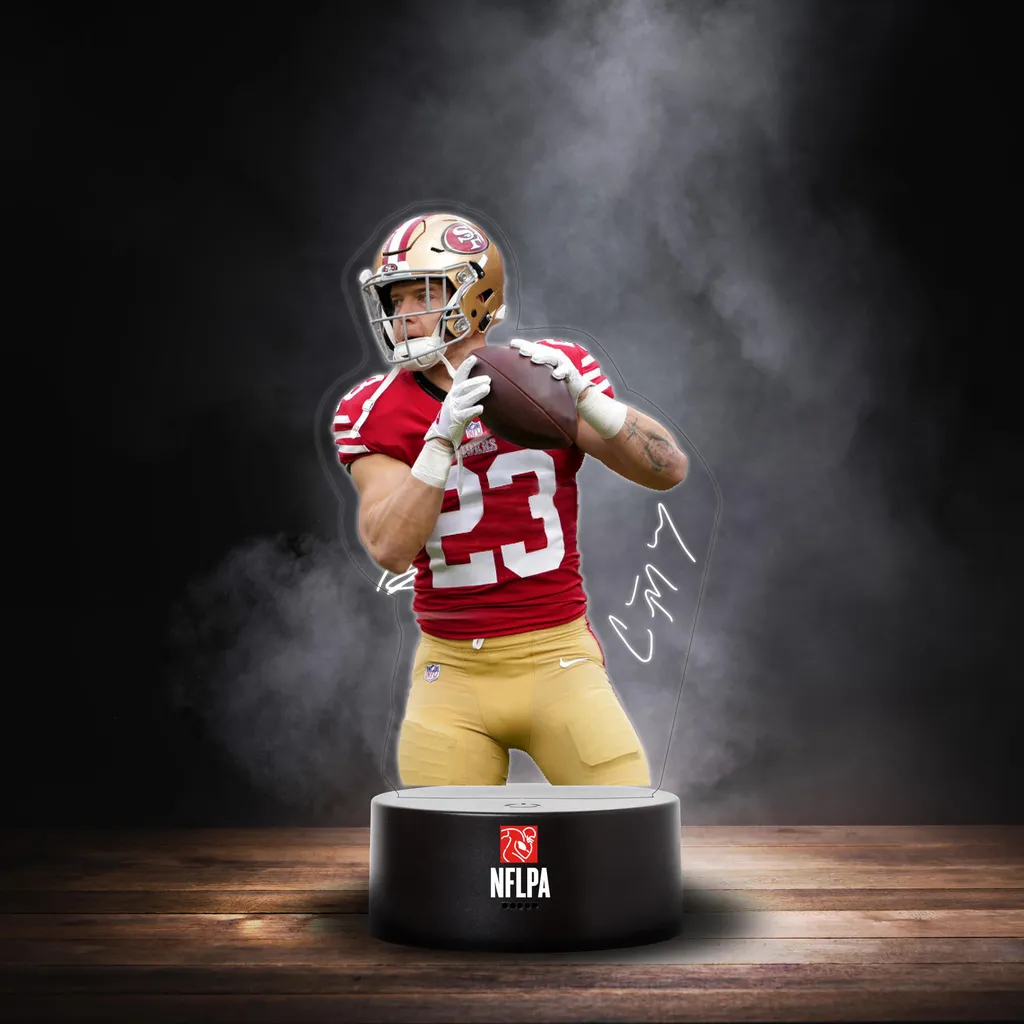 Veilleuse LED 3D NFL 49ers McCaffrey - Lampe d'Ambiance Déco Sportive US