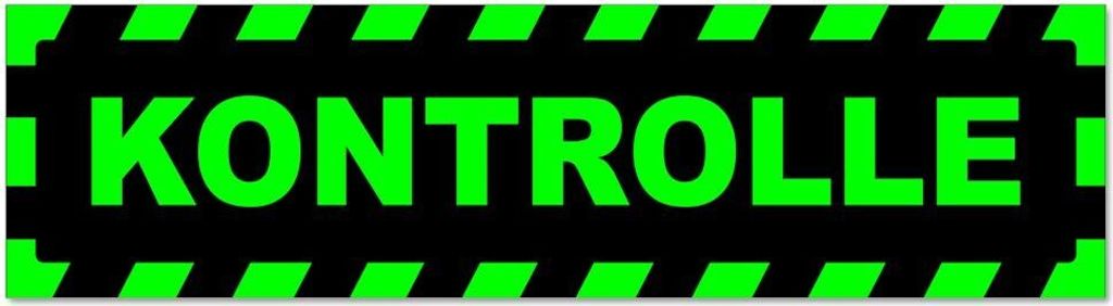 Kiwistar - Autoaufkleber - Grün - Schwarz - 60 x 16 cm - Kontrolle gestreift - Hinweis Aufkleber Sticker für Auto, Kfz, Fahrrad, PKW, LKW