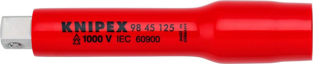 KNIPEX 98 45 125 Verlängerung mit Innen- / Außenvierkant 1/2" 125 mm
